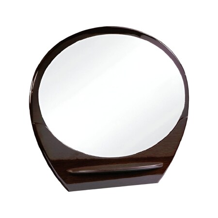 Homeroots 39" Brown Oval Wood Framed Mounted Dresser Mirror 366210