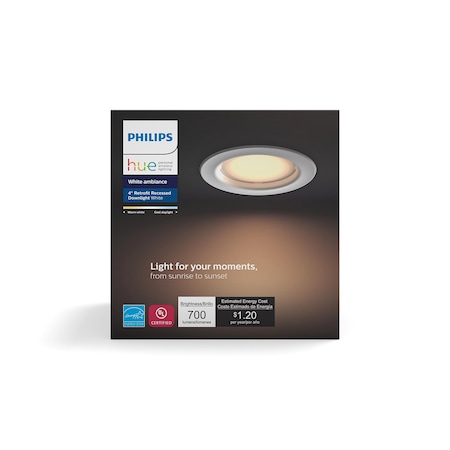 Philips Philips Hue White 4 in. W LED Smart-Enabled Retrofit Kit 9.5 W 5996311U5