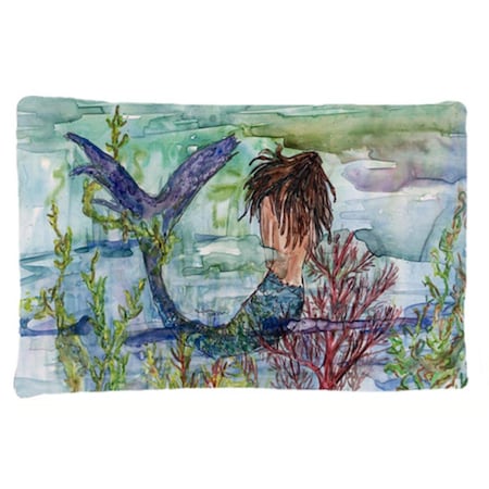 Carolines Treasures Brunette Mermaid Coral Fantasy Fabric Standard Pillowcase 8973PILLOWCASE