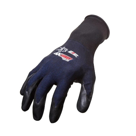 Coated Gloves, Foam Nitrile, Palm, Black/Blue, 2XL 12 PK Coated Gloves, Foam Nitrile, Palm, Black/Blue, 2XL 12 PK