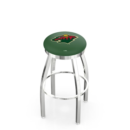 Holland Bar Stool Co 25" Chrome Minnesota Wild Swivel Bar Stool, Accent Ring L8C2C25MinWld