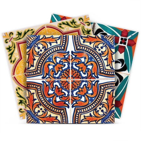 Homeroots 6" X 6" Addina Mutli Mosaic Peel and Stick Tiles 400382