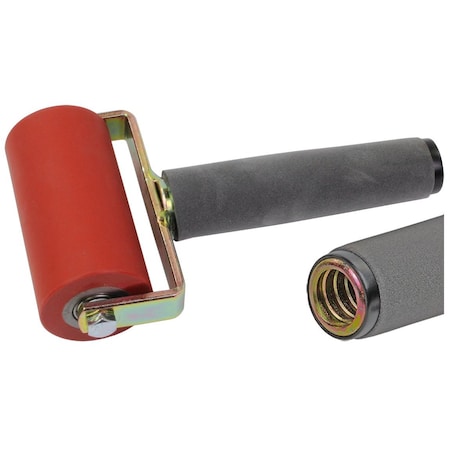 The Brush Man Double Fork Silicone Roller, 4in X -2in, Threaded Foam Hdl SEAM-4R-TSF