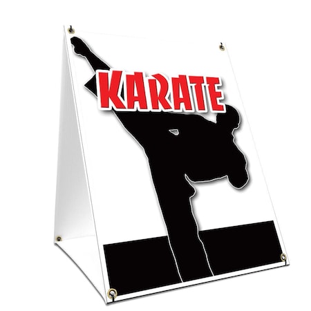 Signmission Karate, 24 Inch x 18 Inch A-frame Yard Sign, Plastic Sign SBC-1824-Karate