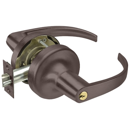 Yale Grade 2 Entry Cylindrical Lock, Pacific Beach Lever, Conventional Cylinder, Dark Oxidized Bronze Fi PB5304LN 613E
