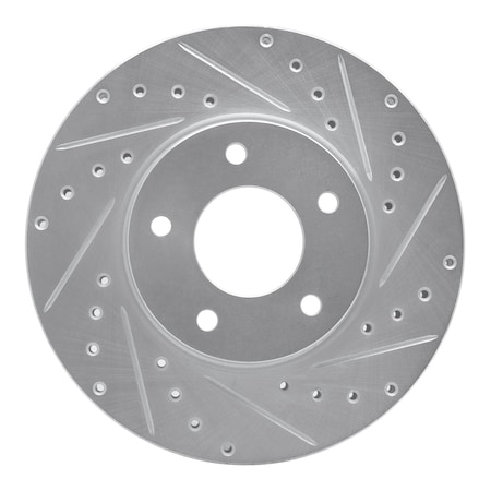 Dynamic Friction Co DFC Brake Rotor - Drilled and Slotted - Silver 631-20010R
