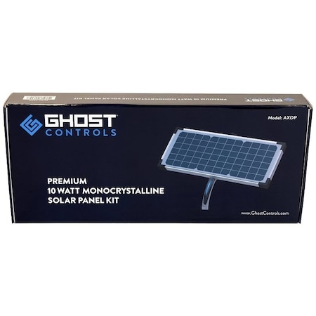 Ghost Controls Solar Panel, 10 W, 120 VAC, Fastener Mounting AXDP