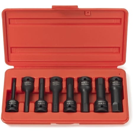 Neiko 1/2'' Dr. Impact Hex Bit Socket Set, SAE 01137B