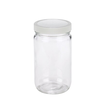 Wheaton Clear Straight Sided Jar, White Pol, PK 12 W216912