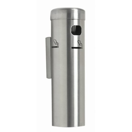 Aarco Wall Mounted Cigarette Receptacle, Waterproof w/ Satin Finish SS15W