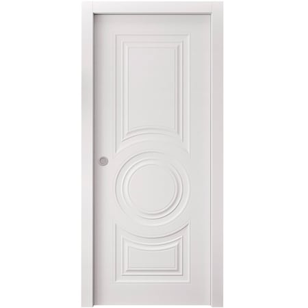Sartodoors Sliding Pocket Door 42 x 96 inches, BASIC 9801 White, Kit Rail Hardware, Solid Wood Interior Bedr BASIC9801PD-SKIN-4296