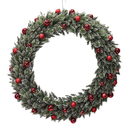 Santas Forest Glitter Wreath, Polyethylene, Battery, Clear Bulb, Hanging Hoop 39022