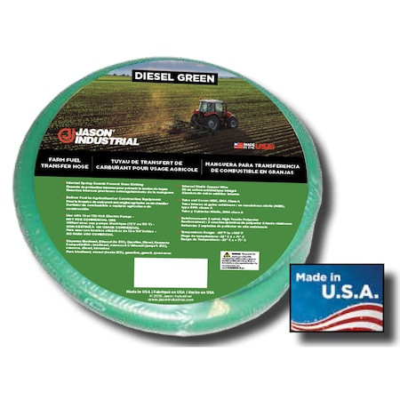 Jason Industrial GREEN FARM TANK HOSE ASSEMBLY W/ STATIC WIRE, 3/4 X 12 4127-07512AP