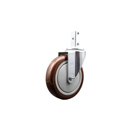 Service Caster 5 Inch Maroon Polyurethane Wheel Swivel 3/4 Inch Square Stem Caster SCC SCC-SQ20S514-PPUB-MRN-34