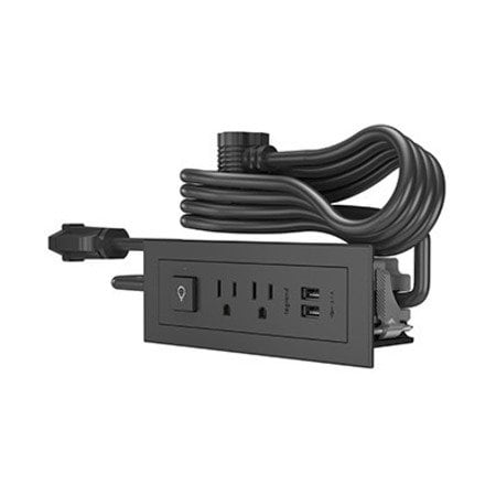 Legrand Outlet Strip, USB, 2 NEMA 5-15P, 5-15P, 6 ft., Black RDSZBK