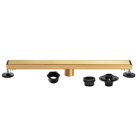 Kingston Brass 32-Inch Stainless Steel Linear Shower Drain with Reversible Tile Insert and Flat Grate BSFK3227