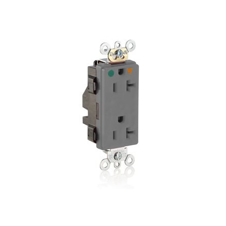 Leviton Hospital Grade Decora Receptacle, 20 Amp, 125 Volt MD830-IGG