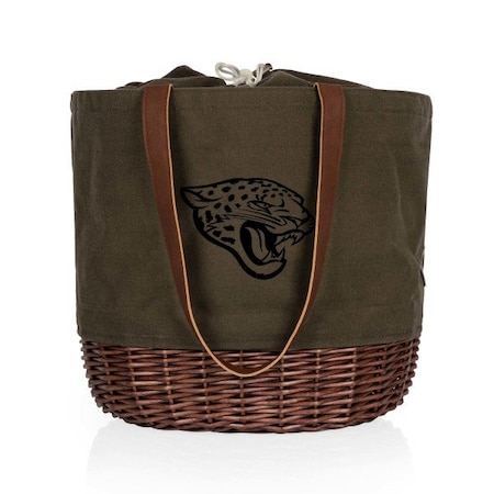 Picnic Time Family Of Brands NFL Jacksonville Jaguars - Coronado Canvas and Willow Basket Tote 203-00-140-154-2