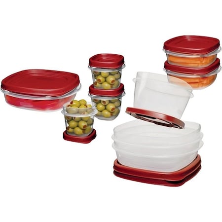 Rubbermaid 1777170 Food Container Set, 1/2, 1-1/4, 2, 3, 5 Cups Capacity, Plastic, Clear 2066483