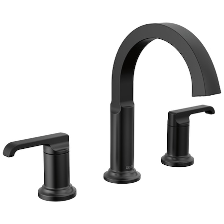 Delta Tetra Two Handle Widespread Bathroom Faucet In Matte Black 35588-BL-DST