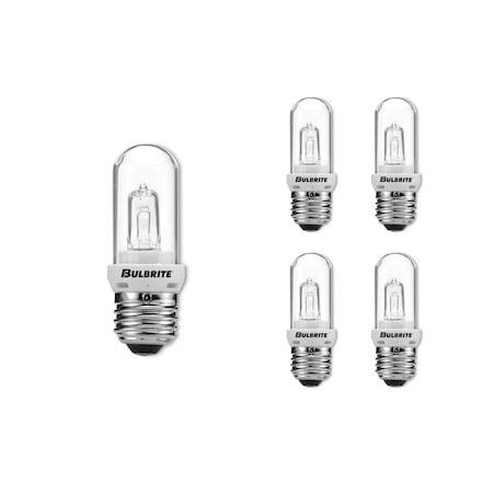 Bulbrite Mini 75w Equivalent T8 Medium Screw Base E26 in Clear Finish Dimmable 2900K Halogen Light Bulb, 5PK 861992