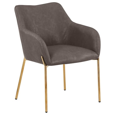 Leisuremod Zaire Collection Modern Dining Chair, Gold Legs and CHarcoal Fabric ZDC52CH