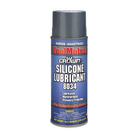 Crown By Aervoe Lubricant, 16 oz, Aerosol Spray Can, Silicone (PDMS) Base, Clear 8034