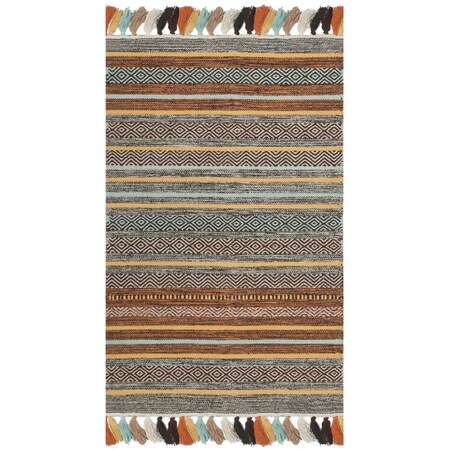 Safavieh Montauk Hand Woven Accent Area RugTurquoise & Brown 2 ft. 6 in. x 4 ft. MTK901E-24