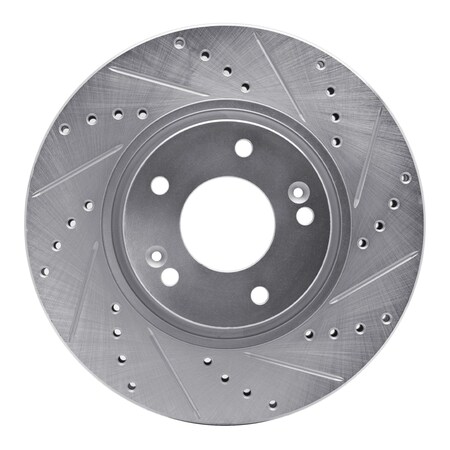 Dynamic Friction Co DFC Brake Rotor - Drilled and Slotted - Silver 631-03020R