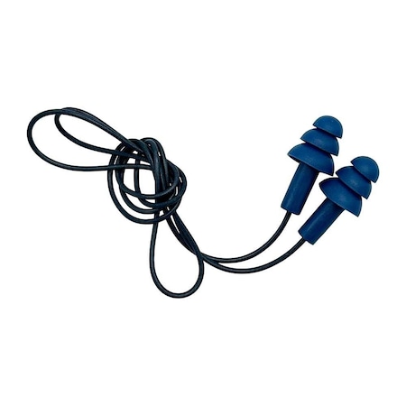 Detectamet Detectable Earplug, BLU, SIL Cord, PK250 410-P01-T939-X29