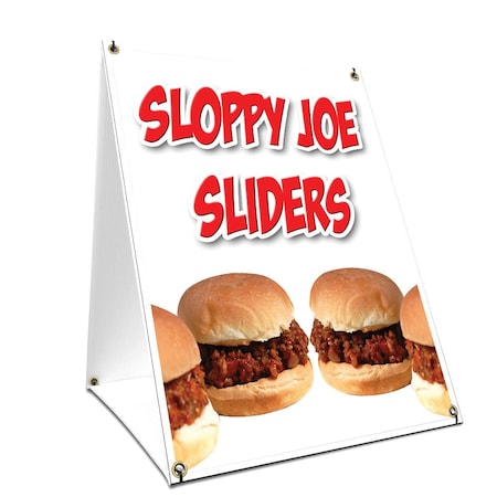 Signmission Sloppy Joe Sliders, 24 Inch x 18 Inch A-frame Yard Sign, Plastic Sign SBC-1824-Sloppy Joe Sliders