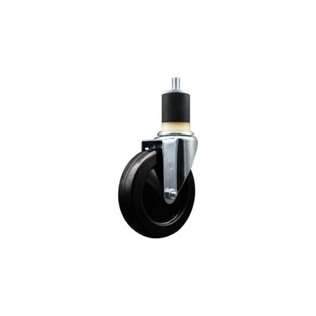 Service Caster 5'' SS Soft Rubber Wheel Swivel 1-7/8'' Expanding Stem Caster SCC-SSEX20S514-SRS-178