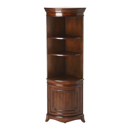 Homeroots 73in Brown Corner Accent Cabinet With Adjustable Shelves 389731
