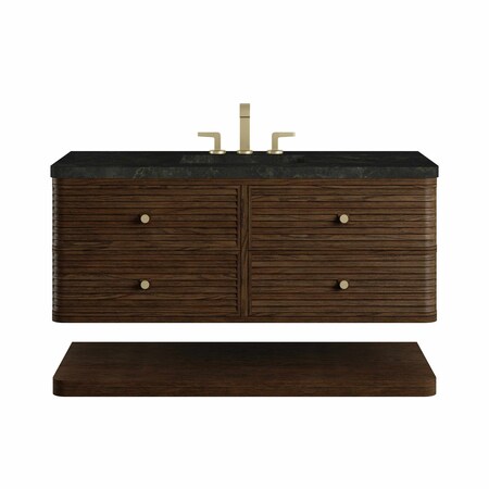 James Martin Vanities Allamari 48" Single Vanity, Sable w/ 3 CM Phantome Eclos Top D640-V48-SBL-WPHT