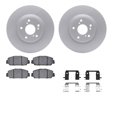 Dynamic Friction Co DFC GEOSPEC Coated Rotors with 5000 Brake Pads - Ceramic and Hardware 4512-59196