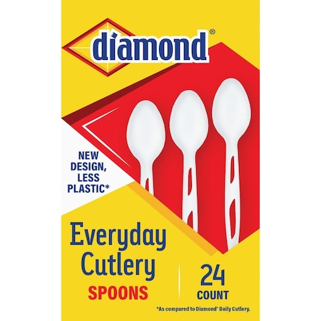 Diamond Heavy-Duty Plastic Spoons, 24-Piece BX 4142636044