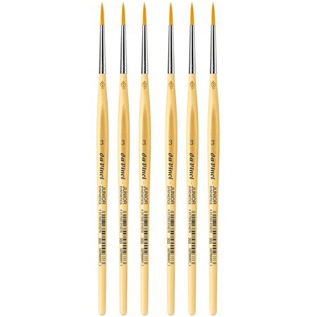 Da Vinci JUNIOR Synthetics Student Brush, Synthetic, Tempera, Round, Series 303, Size 3, 6PK VA-303_3