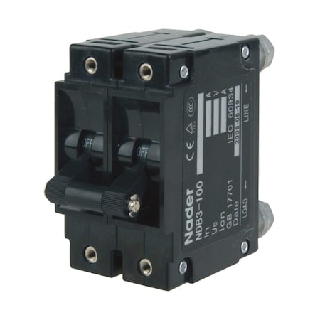 Automation Systems Interconnect 40 Amp, 2P, 250Vac, Trip Curve:C, Rack/Panel Mount Screw, Hydraulic Magnetic Circuit Breaker, UL489, 6PK NDB3100J440-2LSS1A0K