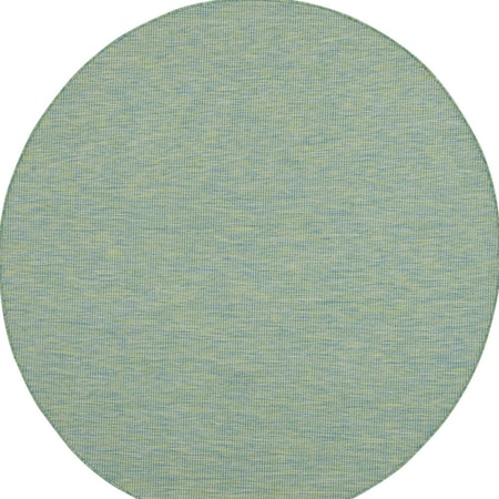 Homeroots 6' Blue Round Power Loom Area Rug 522475