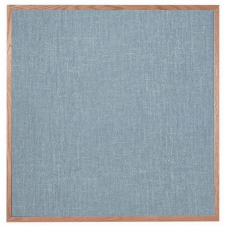 Aarco Designer Fabric Bulletin Board w/ an Oak Frame, Frame: Clear Lacquer, Board: Gray Mix 48''Hx48''W OF4848012