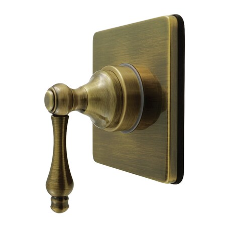 Kingston Brass Single-Handle Six-Way Diverter Valve with Square Trim Kit, Antique Brass KS4043AL