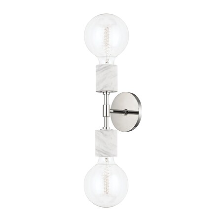 Mitzi Asime 2 Light Wall Sconce 5 In. Polished Nickel H120102-PN