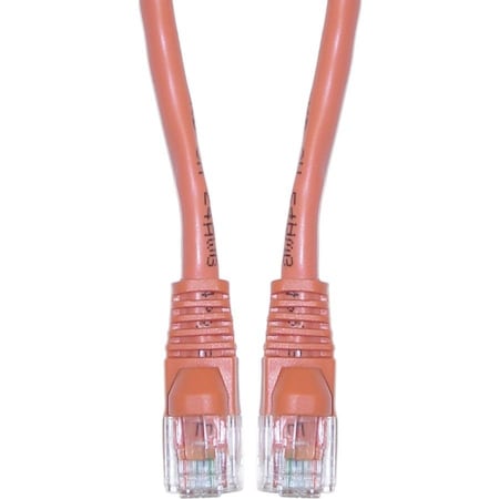 Cable Wholesale Cat6 Orange Copper Ethernet Patch Cable, Snagless/Molded Boot, POE Compliant, 3 foot 10X8-03103