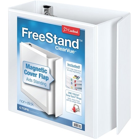 Tops FreeStand Easy Open SlantD Ring Binder, White CRD43150