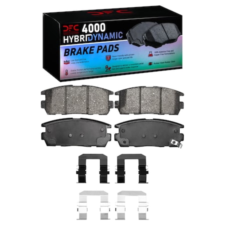 Dynamic Friction Co DFC HybriDynamic Brake Pads Hrdwr Kit 4000-1275-01