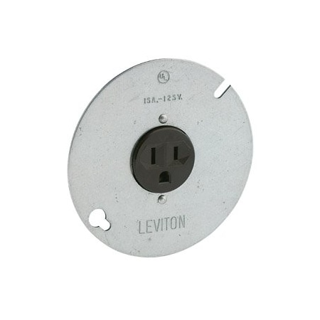 Leviton Heavy Duty Grade Single Receptacle, 15 Amp, 125 Volt 5059
