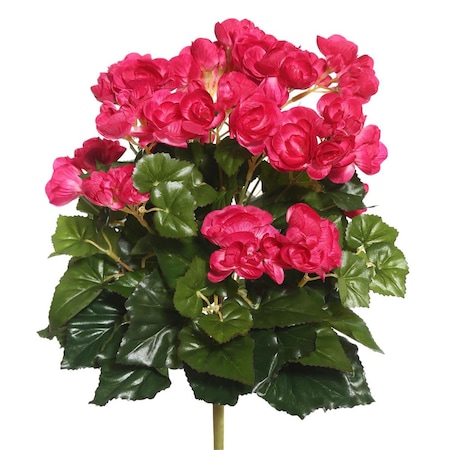 Vickerman Hot Pink Begonia Floral Bush - 15.25 in. FL170903