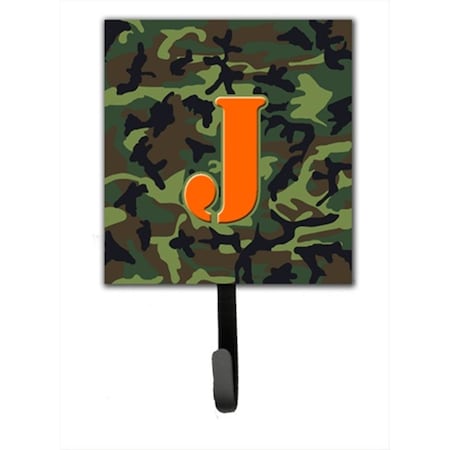 Carolines Treasures Letter J Initial Monogram - Camo Green Leash Holder Or Key Hook CJ1030-JSH4