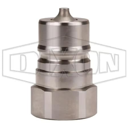 Dixon DQC K Interchange Female Plug, 3/4-14 Nominal, Female NPTF, 316 SSss Steel K6F6-SS
