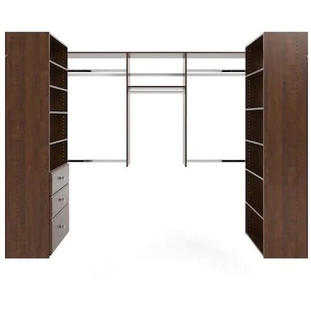 Easy Track 8-foot x 4-foot U-Shape Walk-In Closet Kit, Truffle PH61-TR